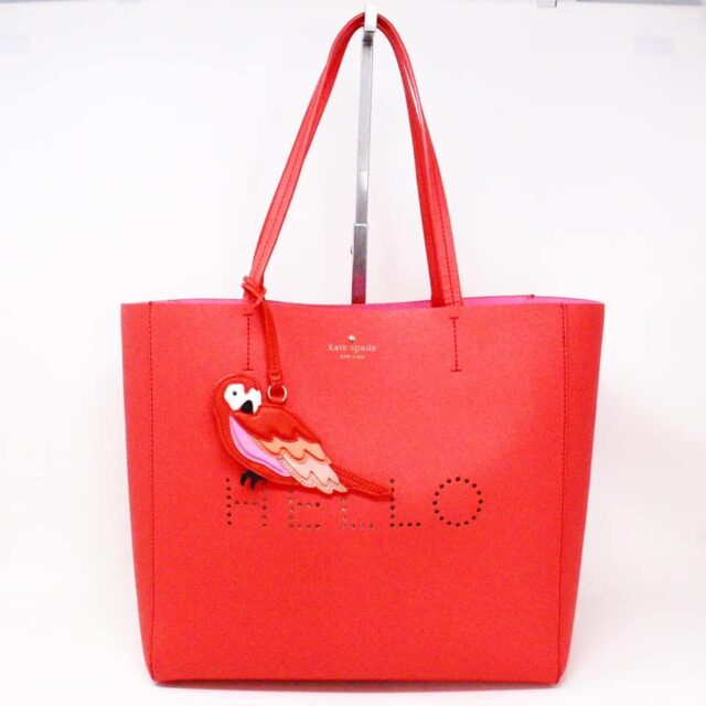 KATE SPADE 34177 Red Saffiano Leather Tote 1
