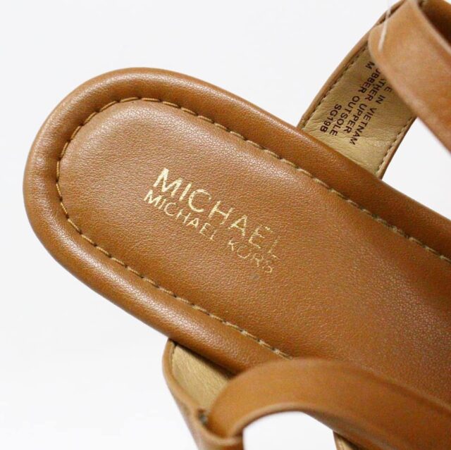MICHAEL KORS MCA116 Marlon Brown Leather Wedge Sandals US 7 EU 37 7
