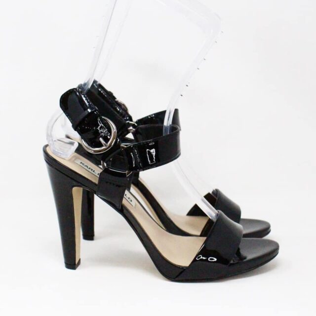 KARL LAGERFELD MCA156 Paris Cieone Patent Leather Dress Sandals US 9 EU 39 2