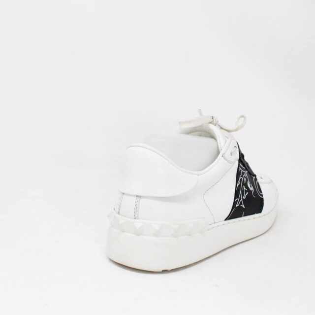 VALENTINO 34574 White Leather Open Panther Sneaker US 8 EU 38 5