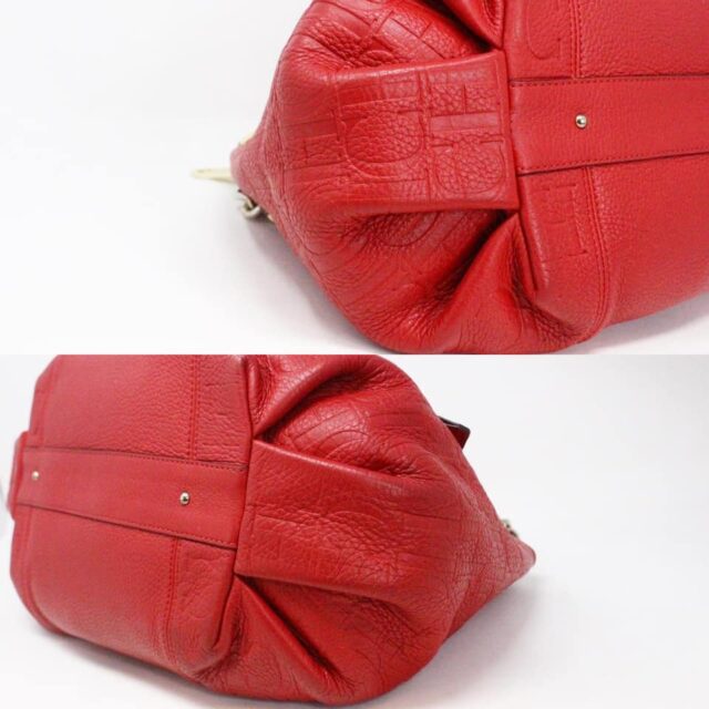 CAROLINA HERRERA 33119 Red Leather HandBag 4
