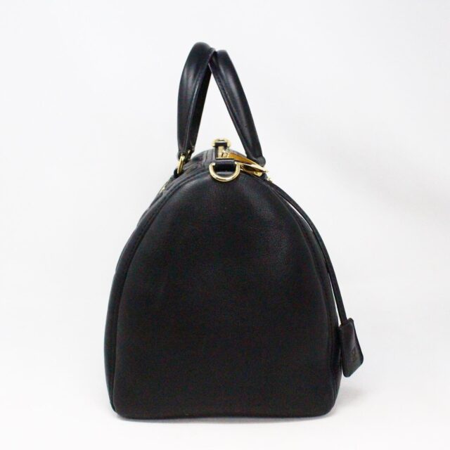 CAROLINA HERRERA 35798 Black Embossed Leather 7 Locked Medium Handbag 3