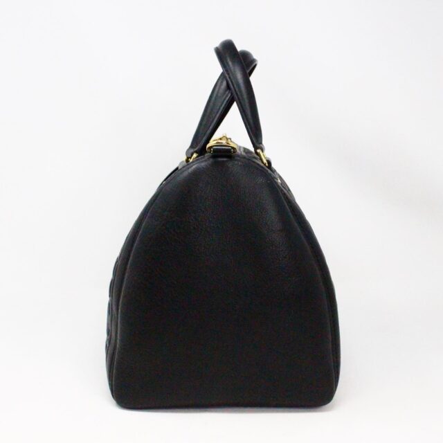 CAROLINA HERRERA 35798 Black Embossed Leather 7 Locked Medium Handbag 4