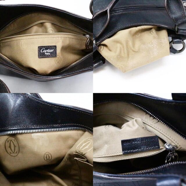 CARTIER 35462 Black Leather Marcello Tote Bag 7