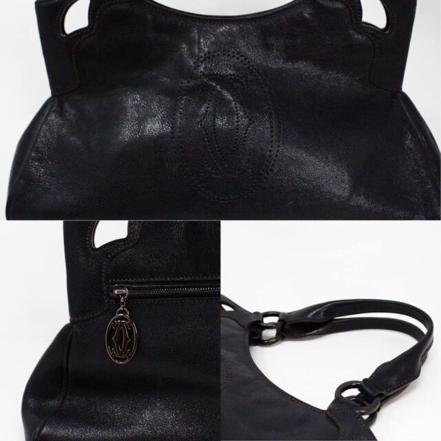 CARTIER 35462 Black Leather Marcello Tote Bag 8