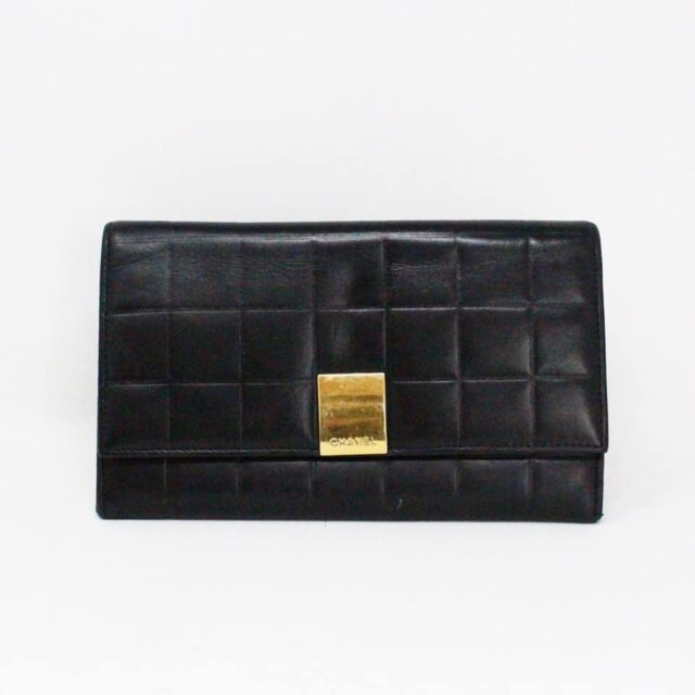 CHANEL MCA184 Black Lambskin Quilted Wallet 1