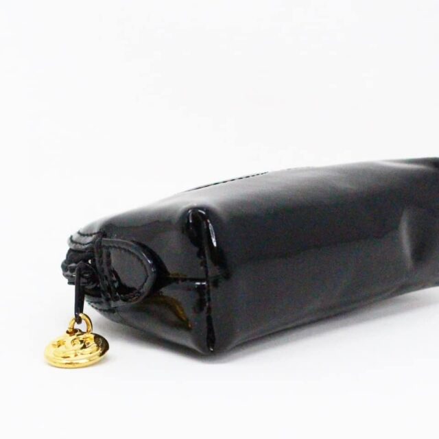 CHANEL MCA190 Black Patent Leather Demi Ronde 19 Pouch 5