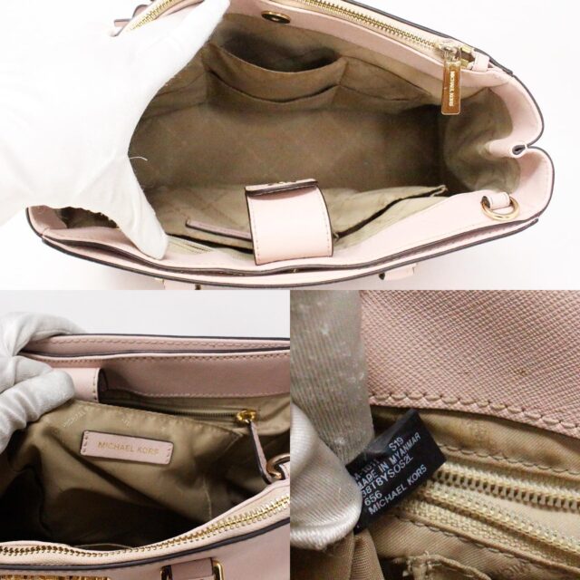 MICHAEL KORS 36063 Blush Pink Saffiano Leather Handbag with Strap 8