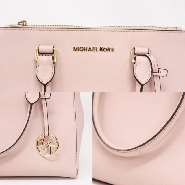 MICHAEL KORS 36063 Blush Pink Saffiano Leather Handbag with Strap 9