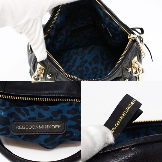 REBECCA MINKOFF 36268 Black Genuine Leather Mini Handbag 7