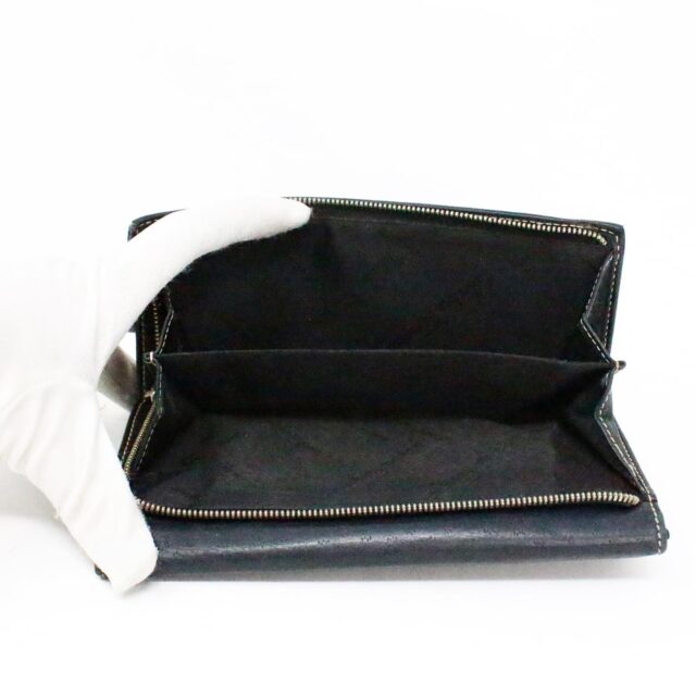 SALVATORE FERRAGAMO 36216 Black Leather Long Wallet 9
