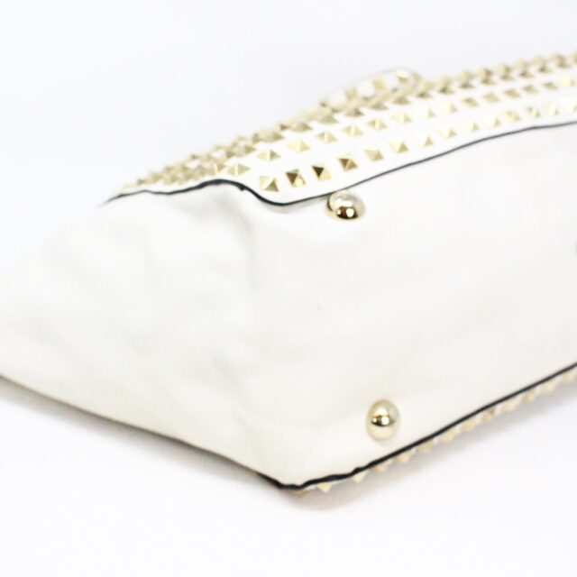 VALENTINO 36188 Ivory Rockstud AllOver Leather Tote Bag 4