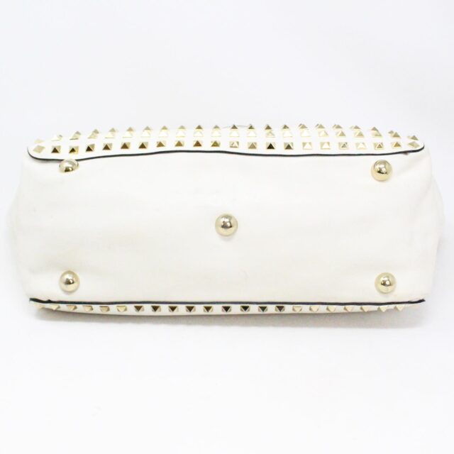 VALENTINO 36188 Ivory Rockstud AllOver Leather Tote Bag 6