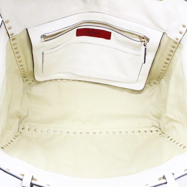 VALENTINO 36188 Ivory Rockstud AllOver Leather Tote Bag 7