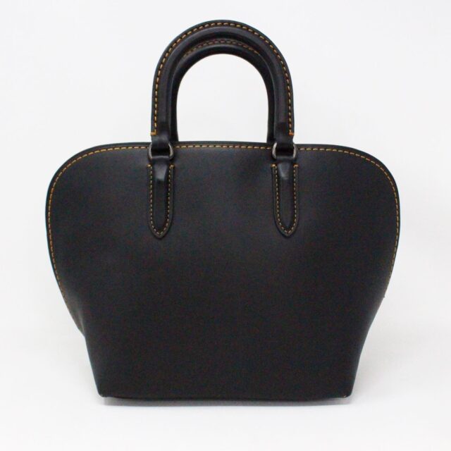 COACH 37131 Black Genuine Leather Top Handle Hand Bag 1