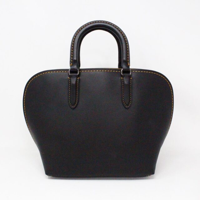 COACH 37131 Black Genuine Leather Top Handle Hand Bag 2