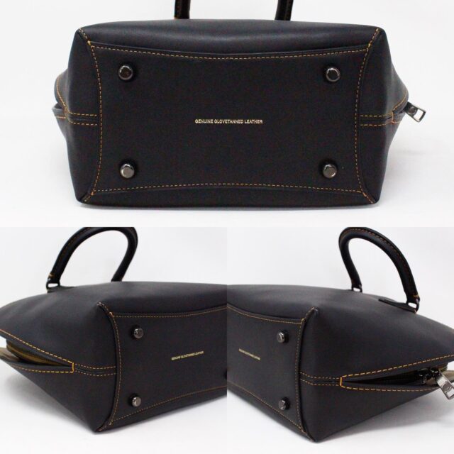 COACH 37131 Black Genuine Leather Top Handle Hand Bag 4