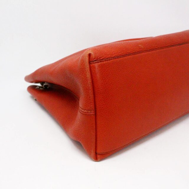 GUCCI 36716 Orange Soho Calfskin Leather Medium Chain Strap Tote Bag 4