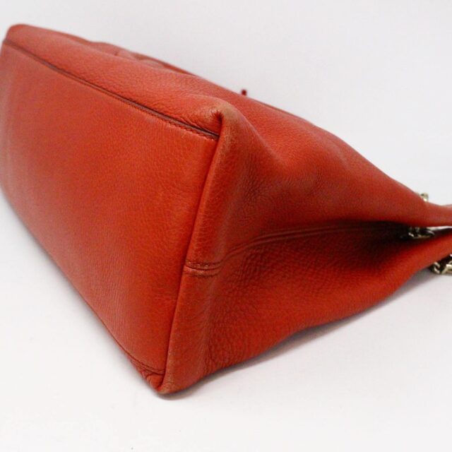 GUCCI 36716 Orange Soho Calfskin Leather Medium Chain Strap Tote Bag 5