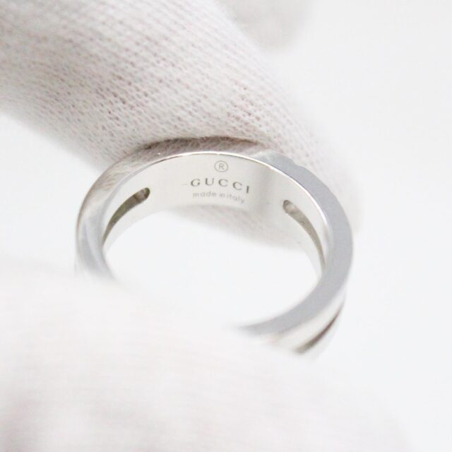 GUCCI 37193 Silver Open Band Ring Size 5.5 3