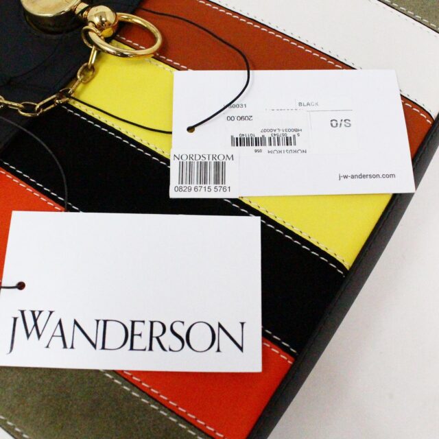 JW ANDERSON 36422 Keyts Striped Leather Top Handle Tote Bag NWT 9
