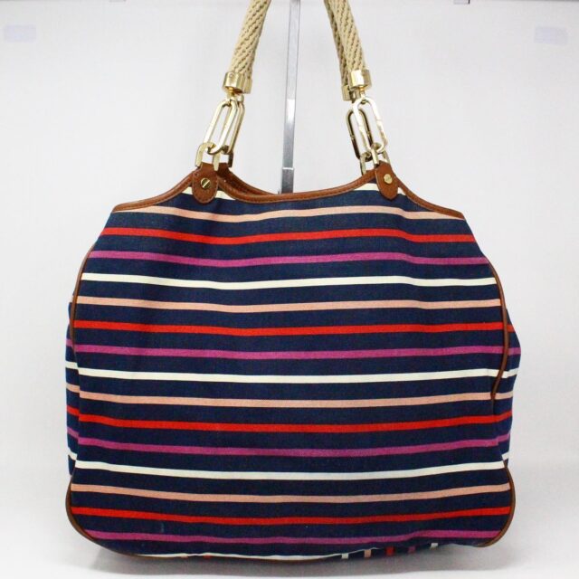 TORY BURCH 36692 Striped Canvas Large Tote Bag 2