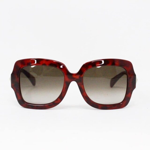 VALENTINO 36540 Red Tortoise Rock Stud Sunglasses 8