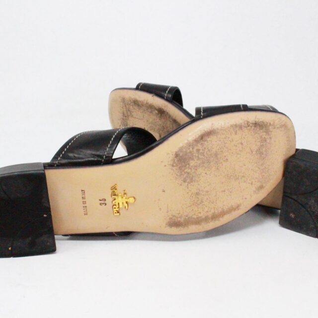 PRADA 37496 Black Sandals US 6 EU 36 e