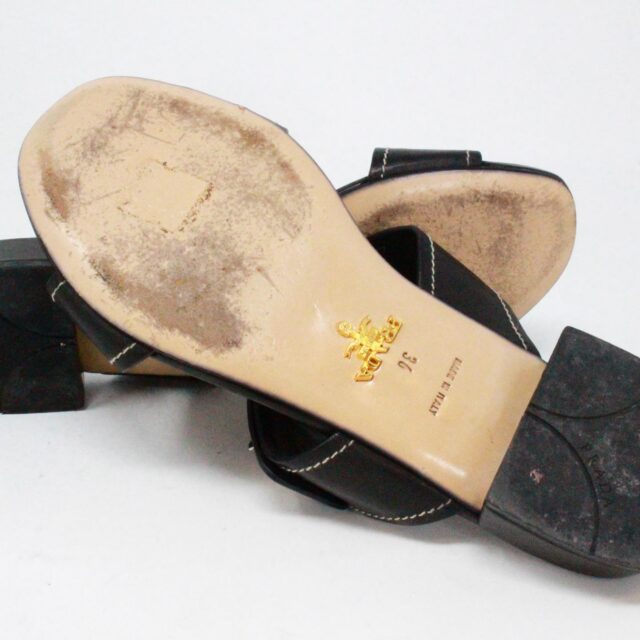 PRADA 37496 Black Sandals US 6 EU 36 f