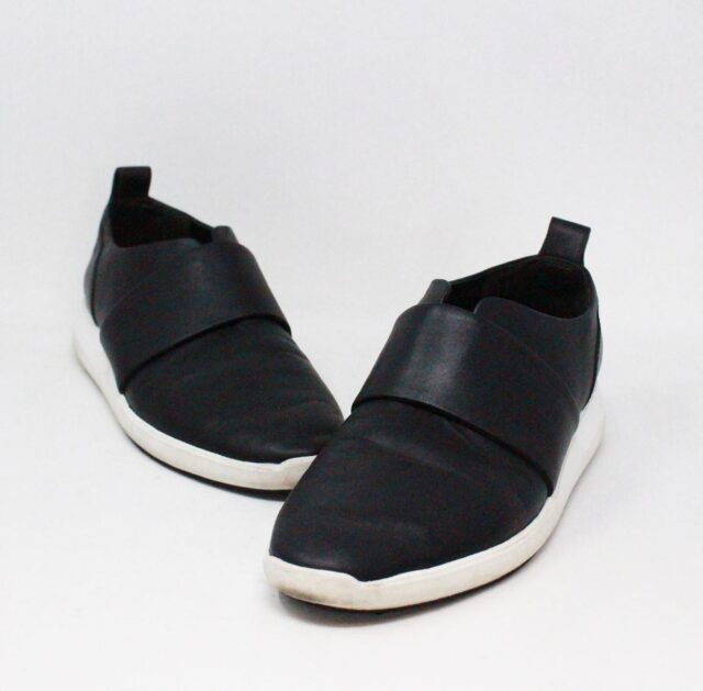 VIA SPIGA 37430 Black Leather Slip On Sneakers US 8 EU 38 a