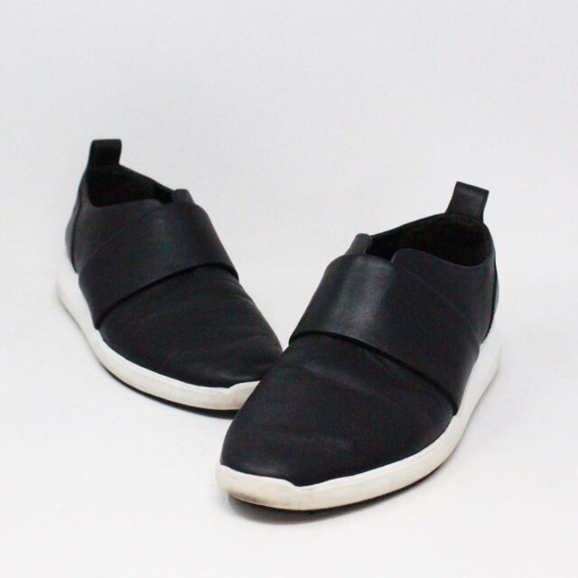 VIA SPIGA 37430 Black Leather Slip On Sneakers US 8 EU 38 a