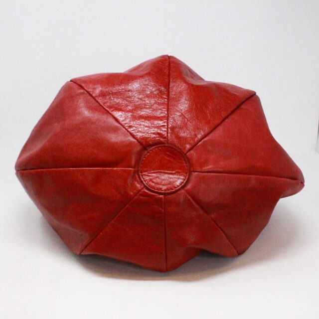 BADGLEY MISCHKA 38350 Red Soft Leather Balloon Hobo Bag 4