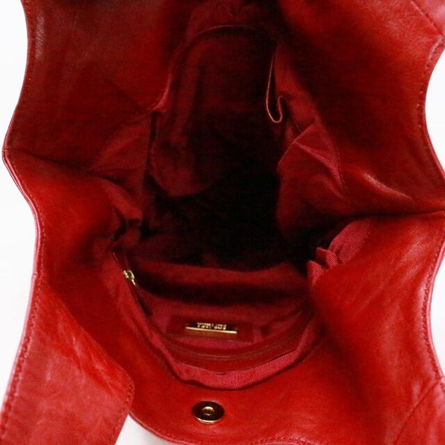 BADGLEY MISCHKA 38350 Red Soft Leather Balloon Hobo Bag 5