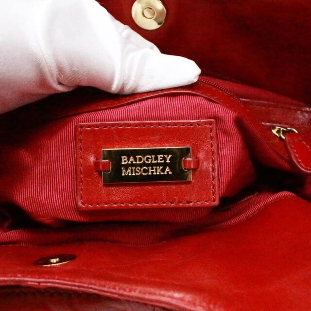 BADGLEY MISCHKA 38350 Red Soft Leather Balloon Hobo Bag 6