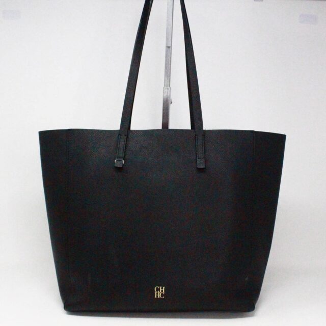 CAROLINA HERRERA 37850 Black Leather Medium Tote Bag A