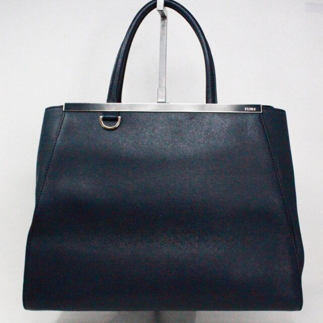 FENDI 38134 Navy Blue Saffiano Leather Handbag 1