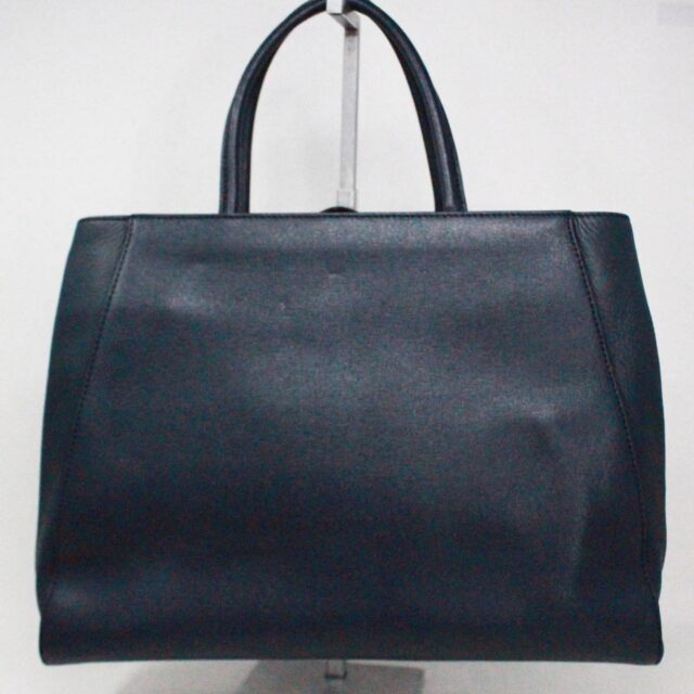 FENDI 38134 Navy Blue Saffiano Leather Handbag 2