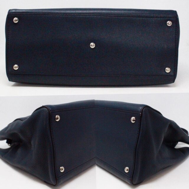 FENDI 38134 Navy Blue Saffiano Leather Handbag 4