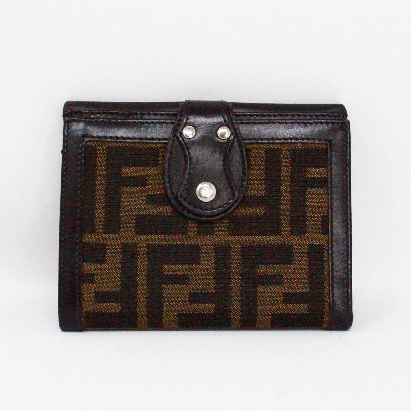 FENDI 38182 Brown Leather Bifold Wallet A