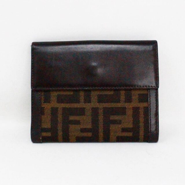 FENDI 38182 Brown Leather Bifold Wallet B