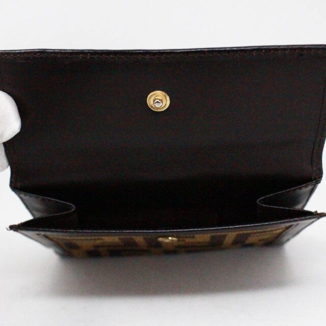 FENDI 38182 Brown Leather Bifold Wallet F