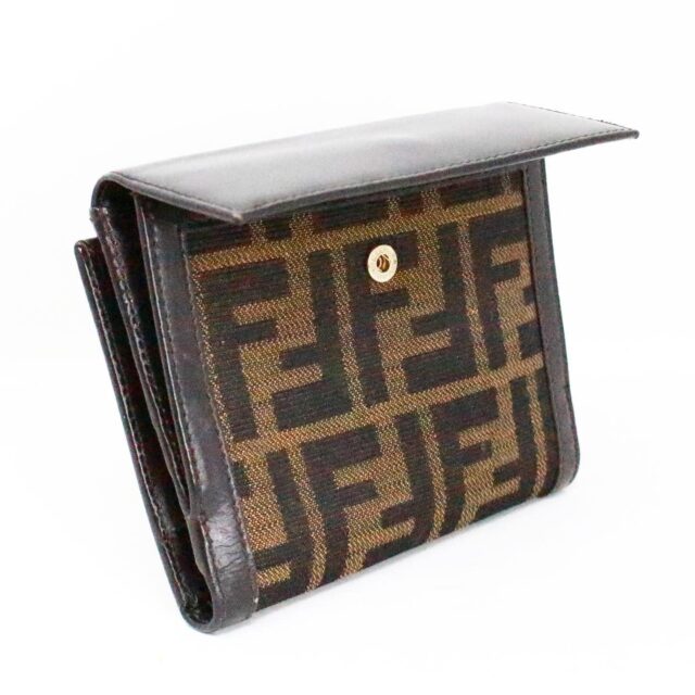 FENDI 38182 Brown Leather Bifold Wallet H