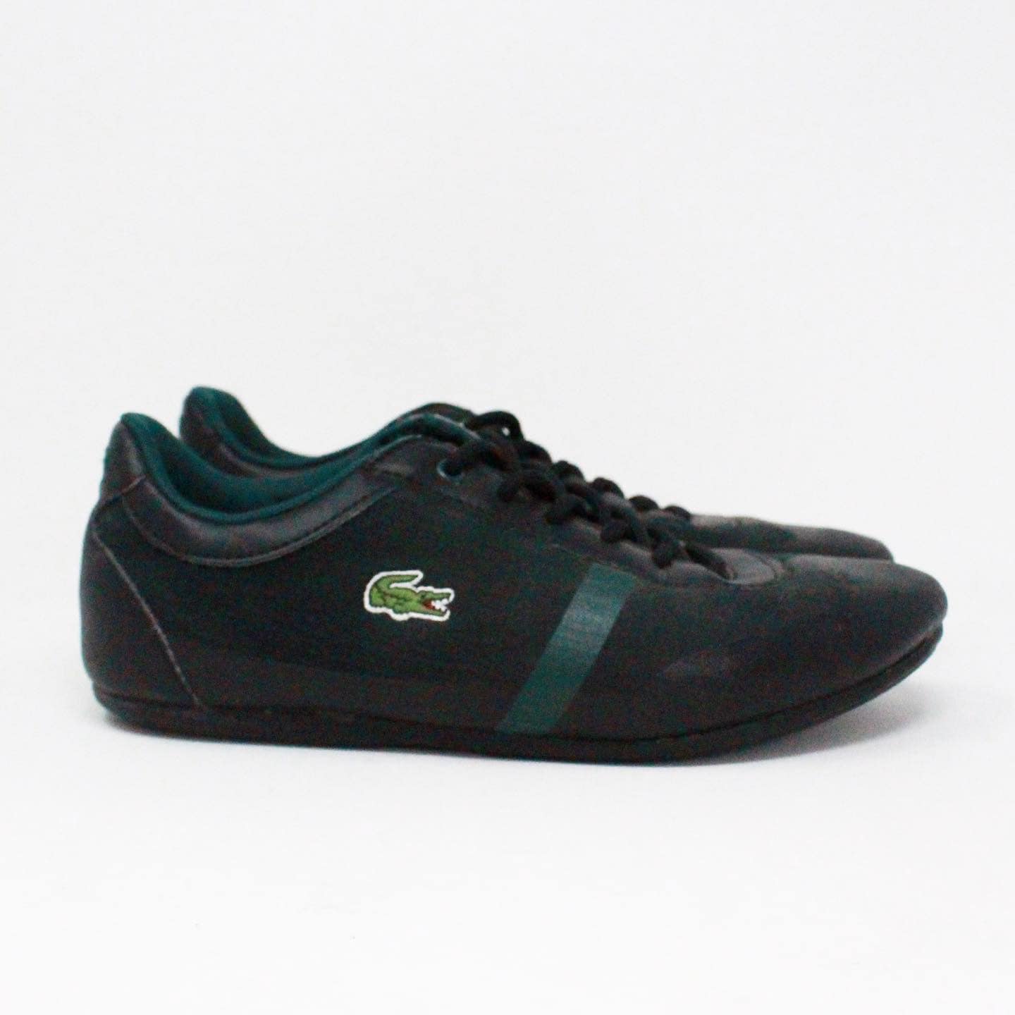 LACOSTE 38164 Youth Black and Green Sneakers US 4.5 EU 34.5 2