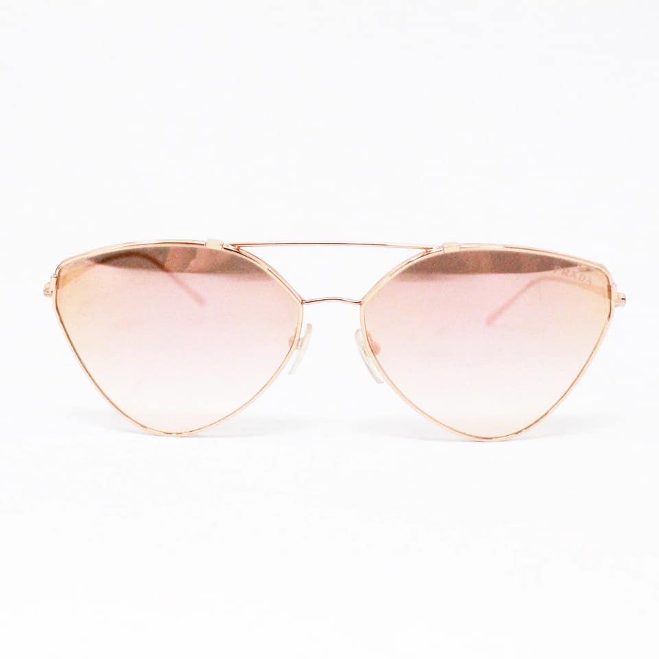 PRADA 38001 Gold Pink Mirrored Cat Eye Sunglasses 8