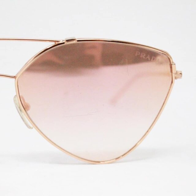 PRADA 38001 Gold Pink Mirrored Cat Eye Sunglasses 9