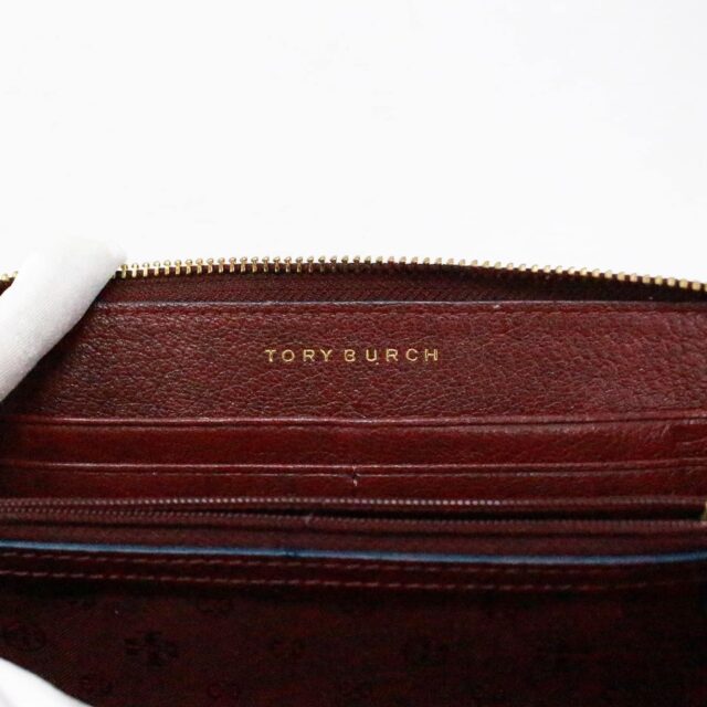 TORY BURCH 38146 Burgundy Continental Zip Wallet 7
