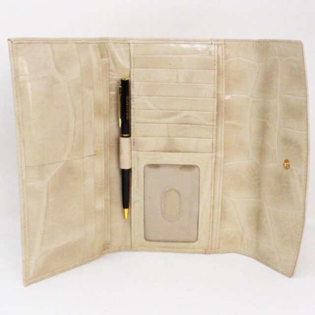 BRAHMIN 38878 Modern Checkbook Taupe Genuine Leather Wallet 5