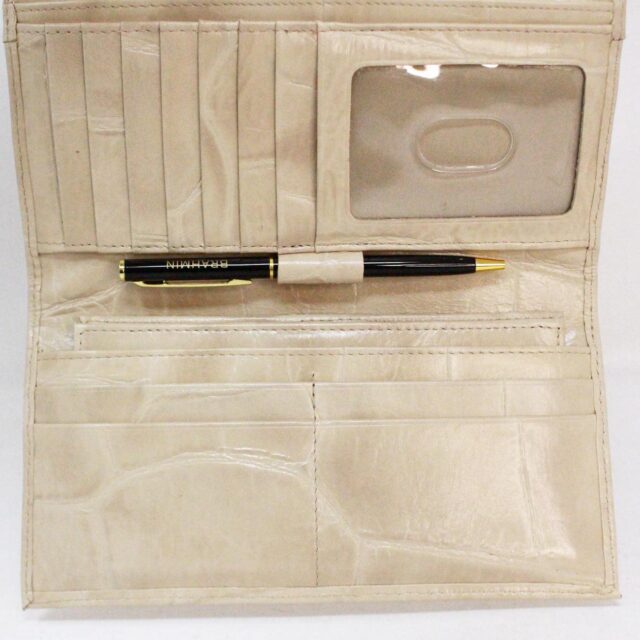 BRAHMIN 38878 Modern Checkbook Taupe Genuine Leather Wallet 6