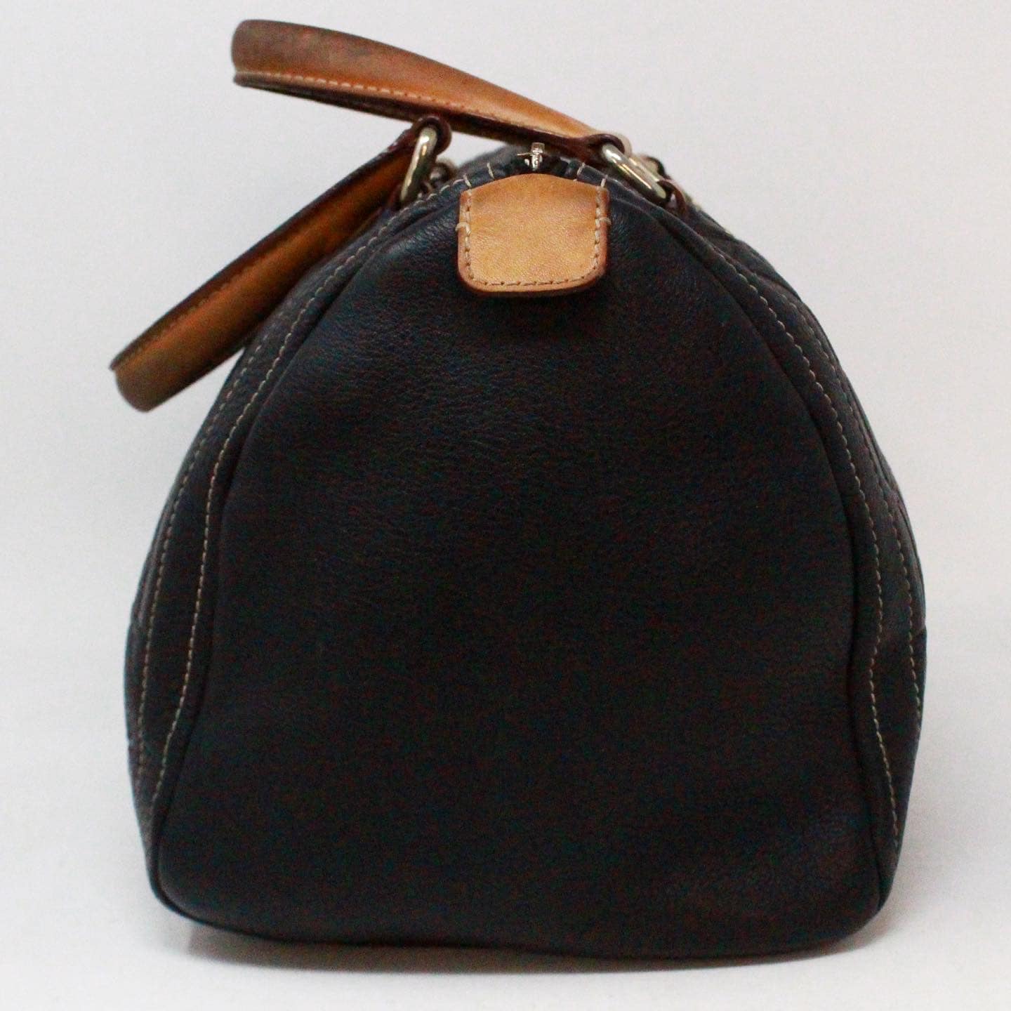 CAROLINA HERRERA #38750 Andy 7 Black Leather Monogram Handbag