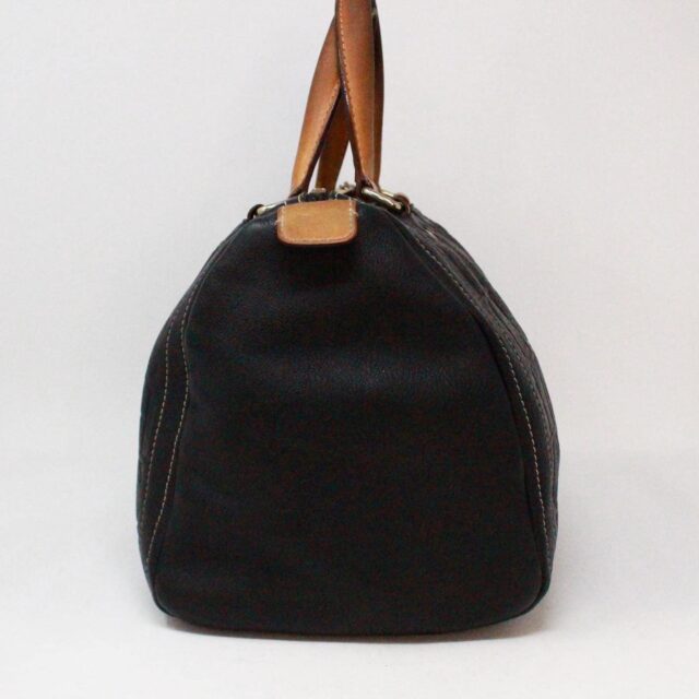 CAROLINA HERRERA 38750 Andy 7 Black Leather Monogram Handbag E